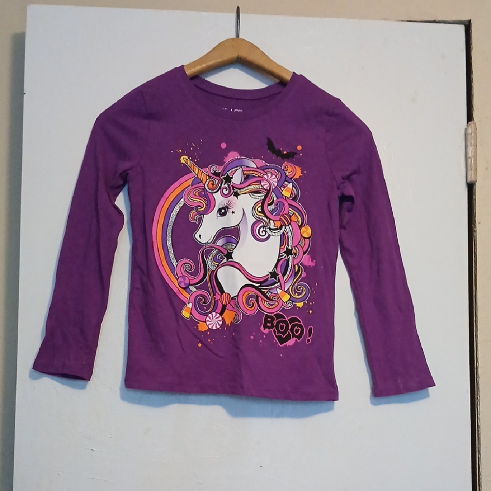 The Children's Place Halloween Unicorn Girls Long Sleeve Shirt M